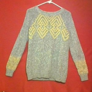 Maurices grey and yellow sweater